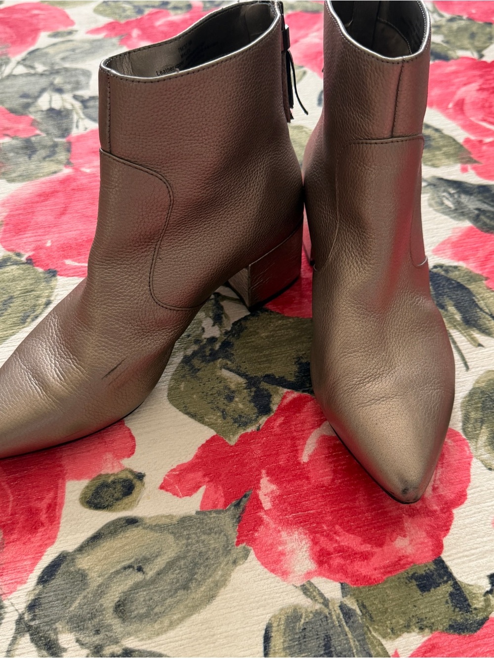 Karl Lagerfeld Metallic Brown Pointed Toe Ankle Boots